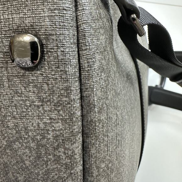 TUMI Varek Hudson Leather Backpack In Gray Black Textured Material - Picture 12 of 13